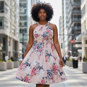 NWT New Roz & Ali Sleeveless Floral Fit & Flare Dress 14